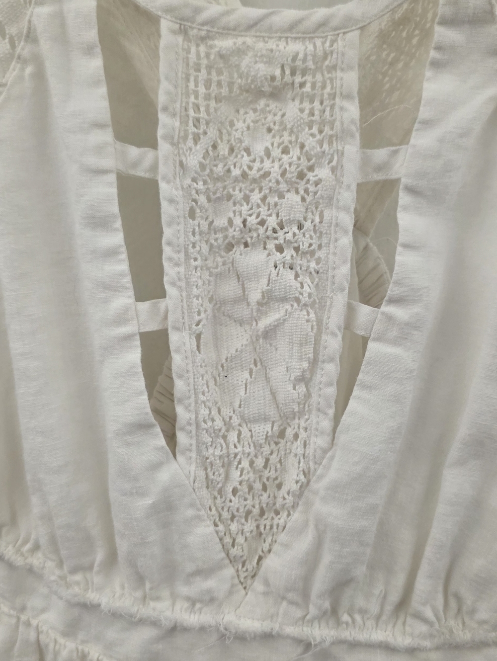 Urban Outfitters Antoinette Lace Trim Midi Dress Linen Blend Ivory M - Picture 4 of 9
